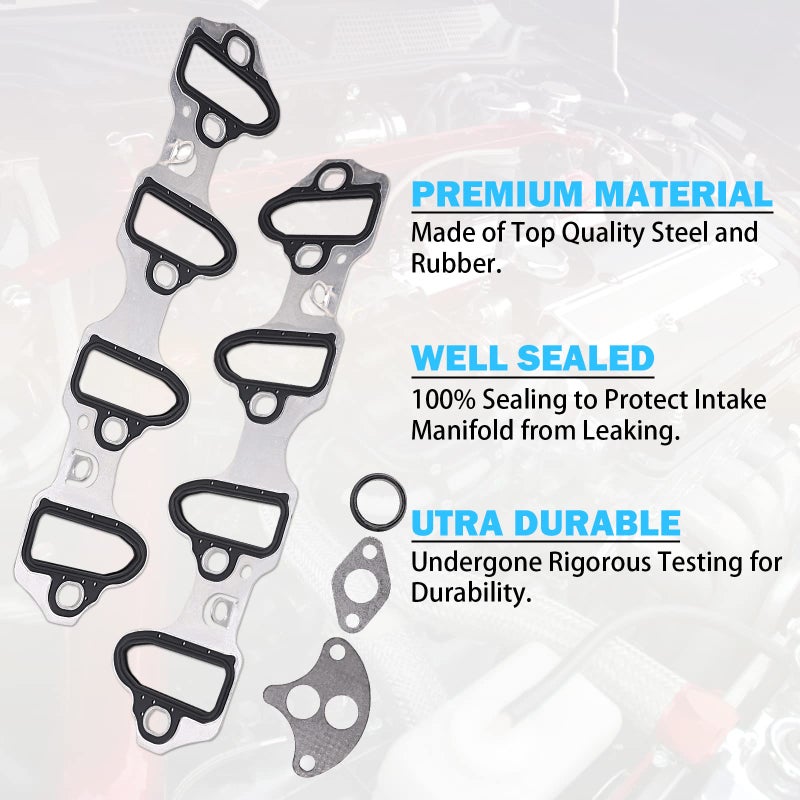 MNJWS Intake Manifold Gasket Set - Compatible with 4.8L 5.3L 6.0L Chevy Silverado, Suburban, Tahoe, GMC Sierra, Yukon, Savana, Cadillac Escalade - Replace 89060413 MS98016T - Image 5